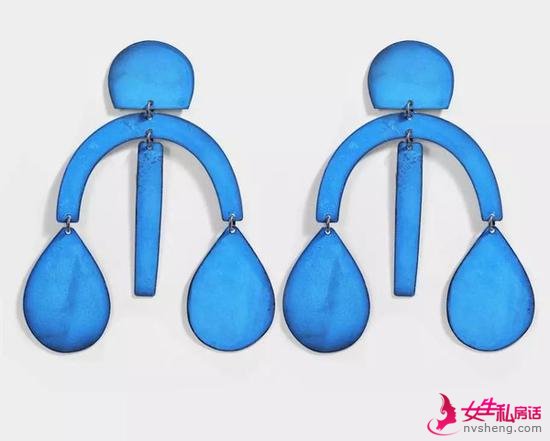 Arc Drop Earrings In Blue Oxide